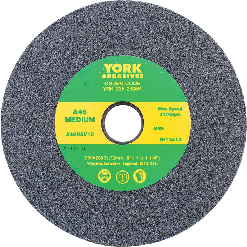 200X25X31.75MM A46MV Medium Aluminium Oxide Bench Grinding Wheel