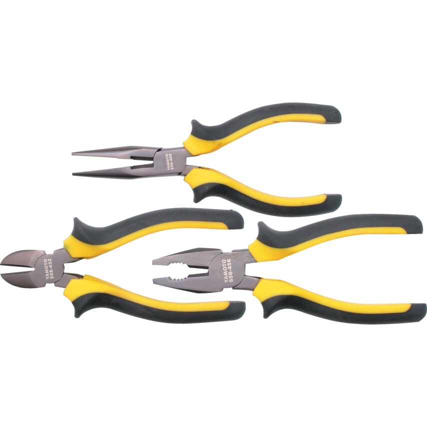 205mm CV Plier Set 3 Piece Bi-Material Grip