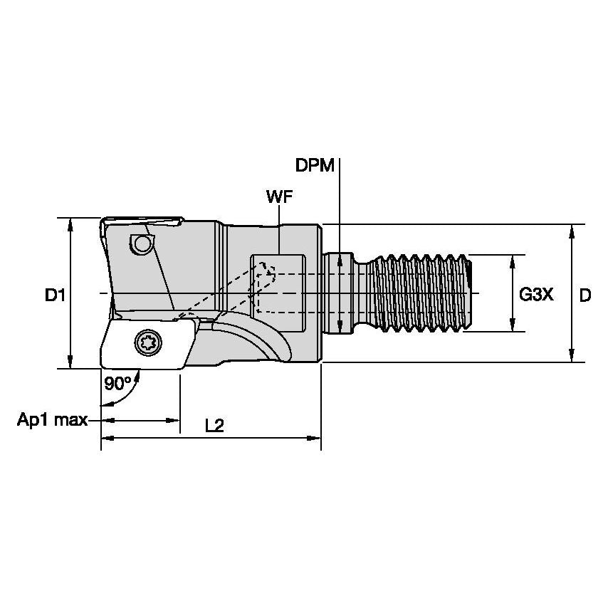 20A02R035M10SED14 Mill 1-14 End Mill Modular 90