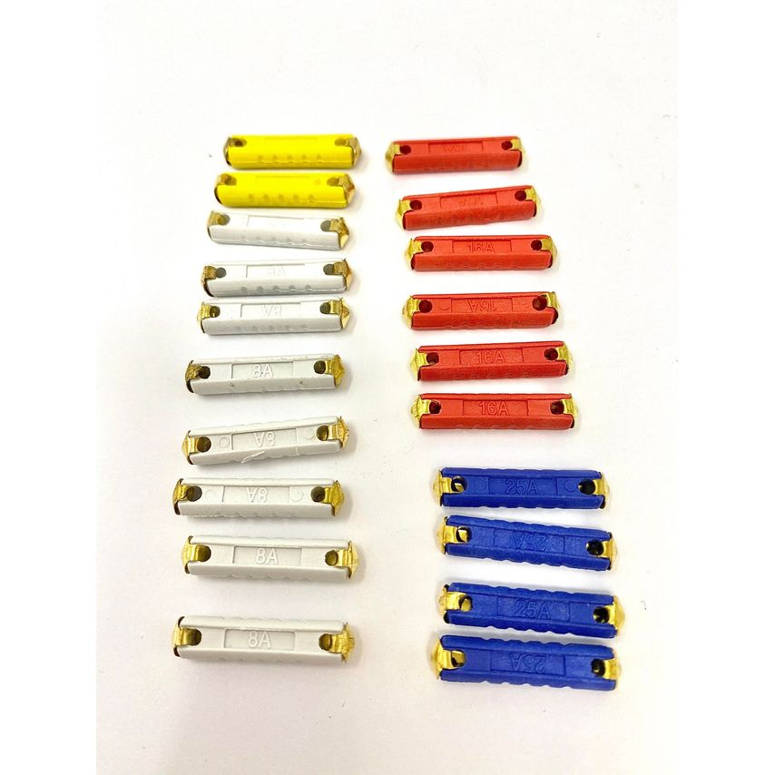20pcs GBC Torpedo Automotive Fuse Set 5A 8A 16A 25A -