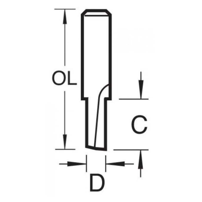 2/10 1/4" TC 1 Flute Straight Cutter 2.0mm