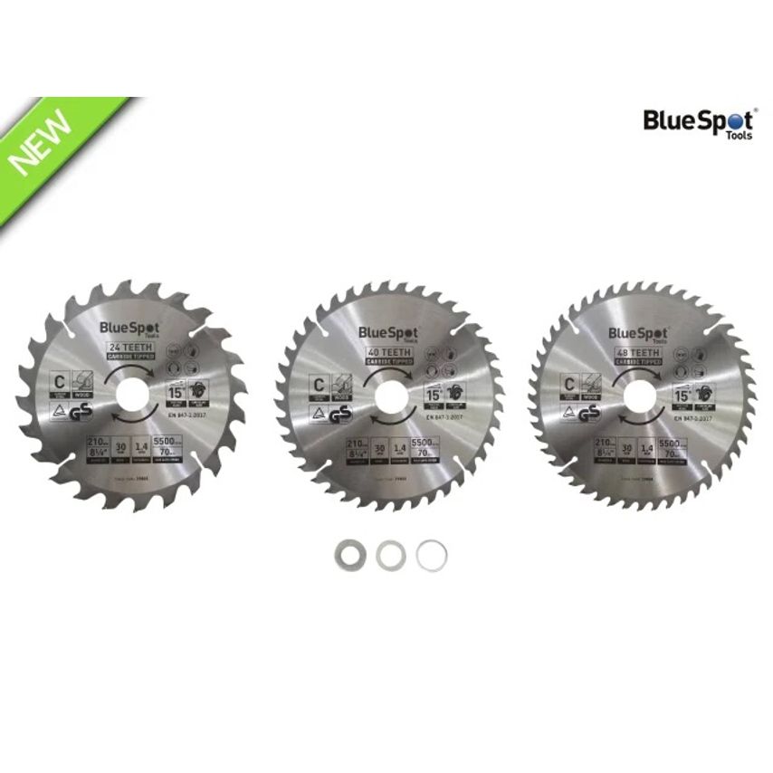 210mm Circular Saw Blade Set, 3 Piece