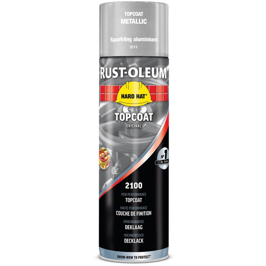 2111 Hard Hat High Performance Sparkling Aluminium Topcoat Aerosol Paints - 500ML