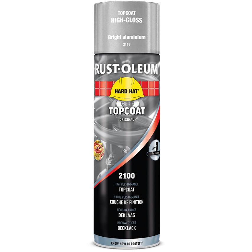 2115 Hard Hat High Performance Silver Aluminium Topcoat Aerosol Paints - 500ML