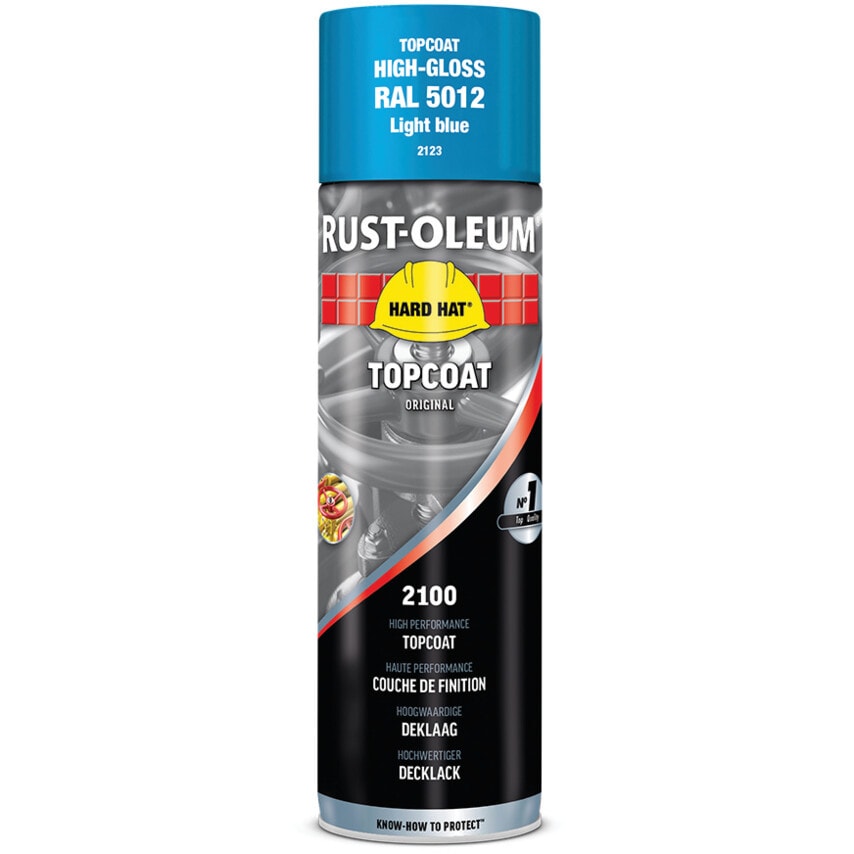 2123 Hard Hat Light Blue High Performance Topcoat Aerosol Paint - 500ML