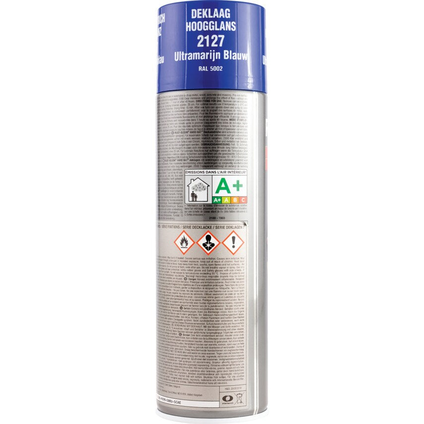 2127 Hard Hat Ultramarine Blue High Performance Topcoat Aerosol Paint - 500ML