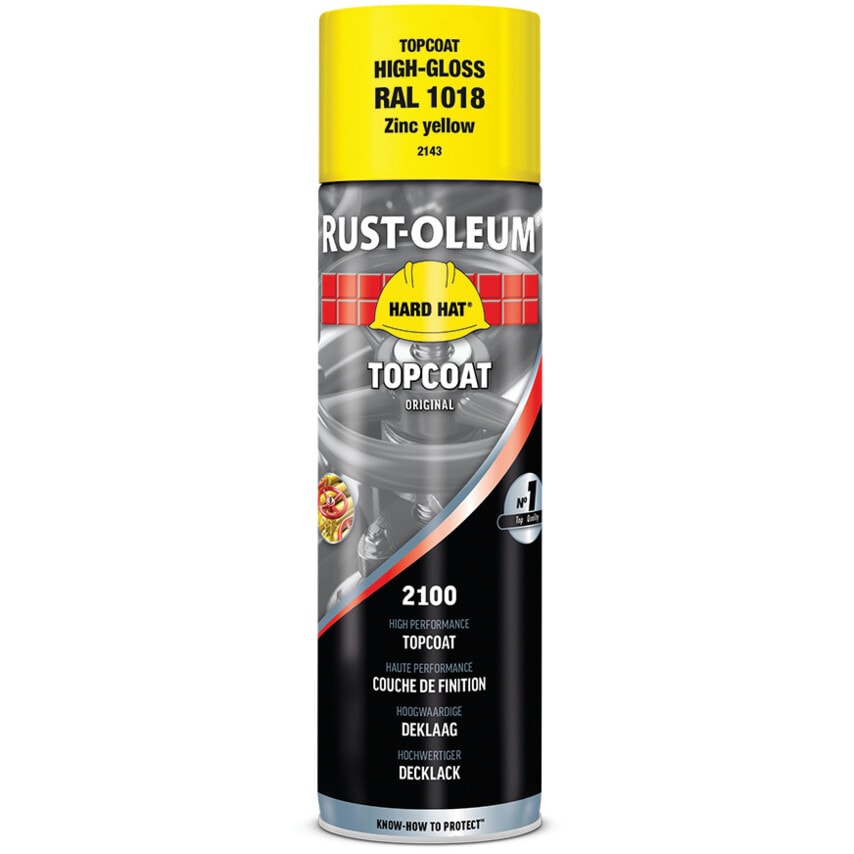 2143 Hard Hat Light Yellow High Performance Topcoat Aerosol Paint - 500ML