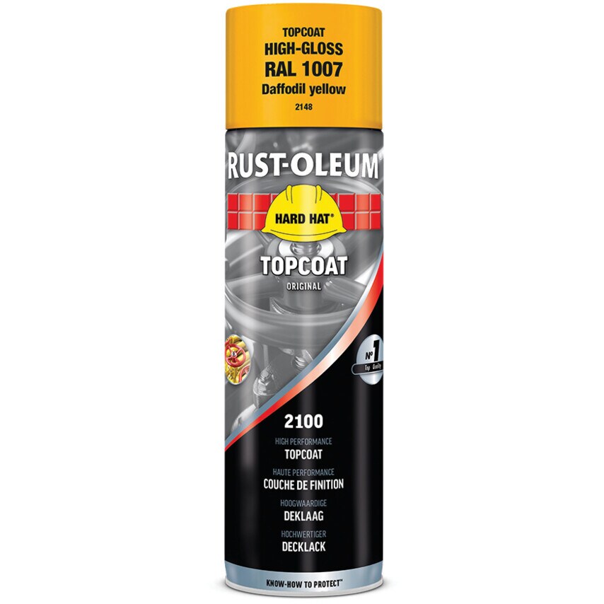 2148 Hard Hat Safety Yellow High Performance Topcoat Aerosol Paint - 500ML