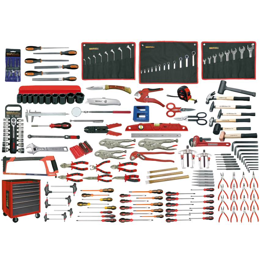 215 Piece Mechanics Set with Roller Cabinet and EVA Trays