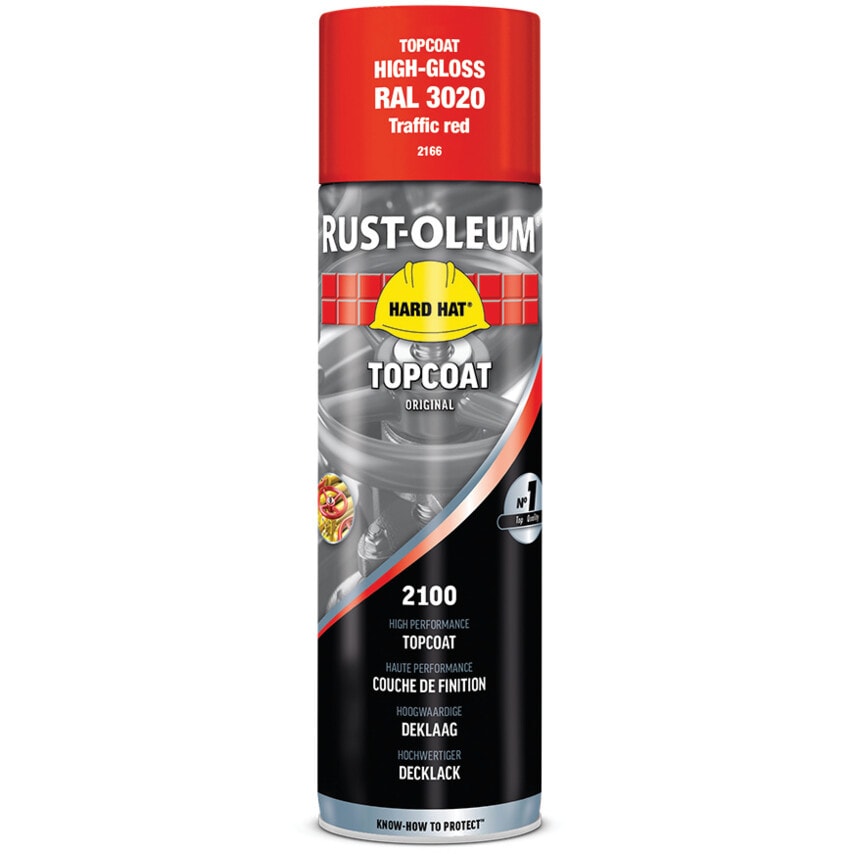 2166 Hard Hat Traffic Red High Performance Topcoat Aerosol Paint - 500ML