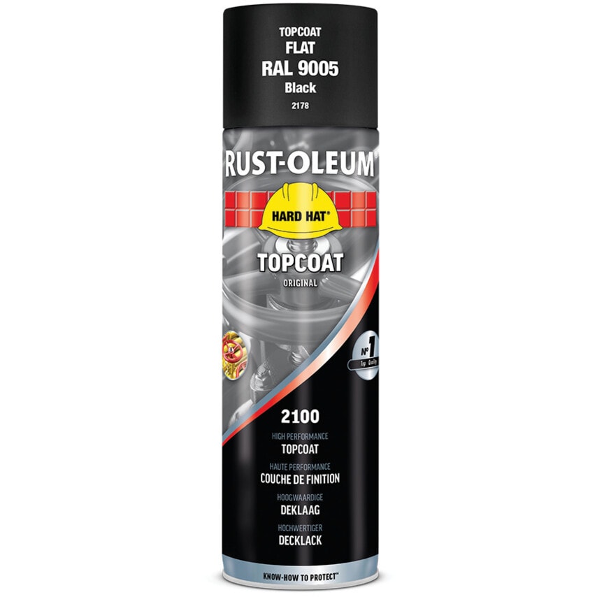 2178 Hard Hat Flat Black High Performance Topcoat Aerosol Paint - 500ML