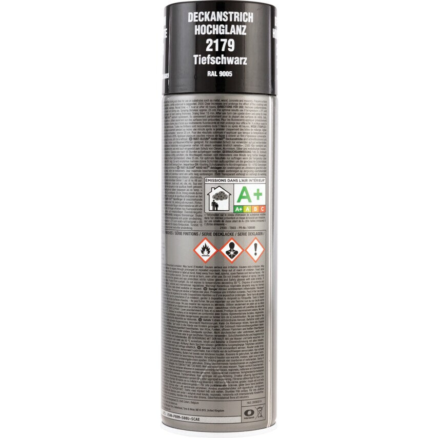 2179 Hard Hat Gloss Black High Performance Topcoat Aerosol Paint - 500ML