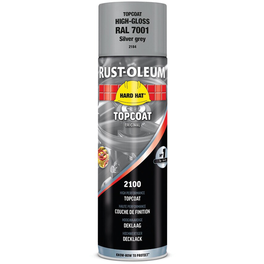 2184 Hard Hat Steel Grey High Performance Topcoat Aerosol Paint - 500ML