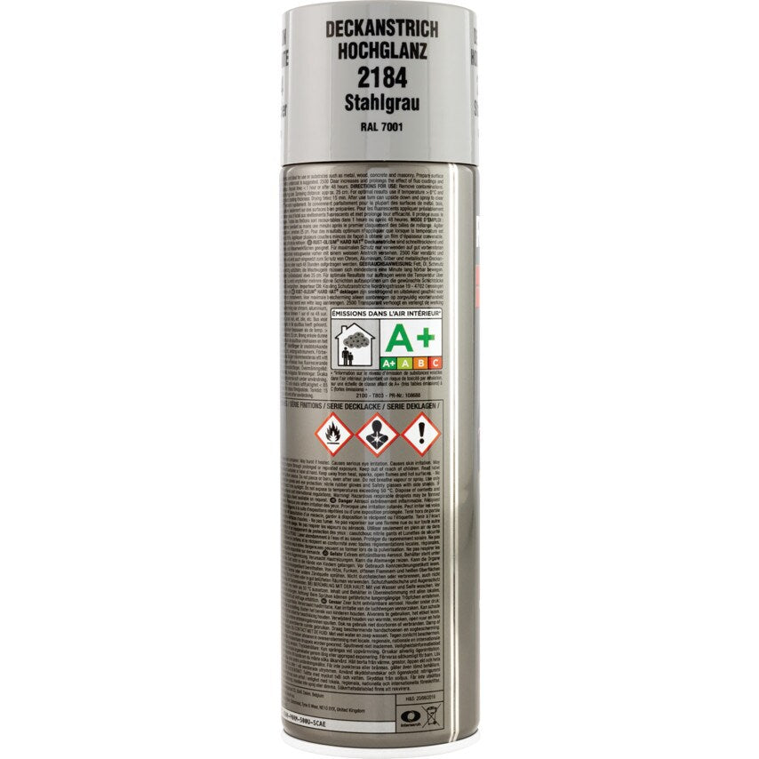 2184 Hard Hat Steel Grey High Performance Topcoat Aerosol Paint - 500ML