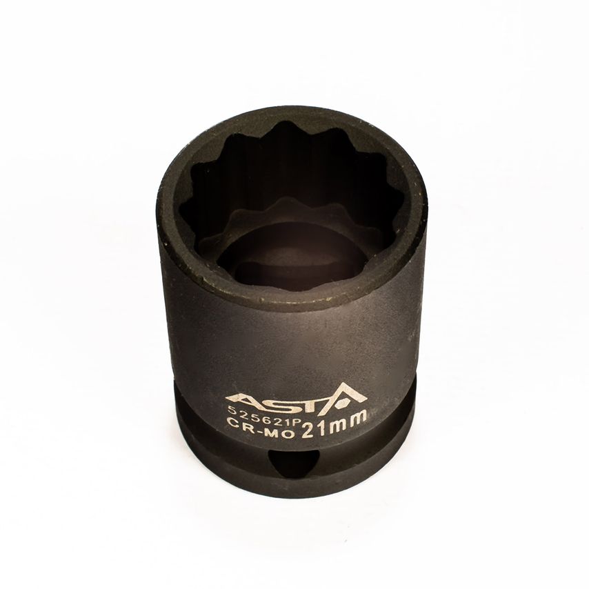 21mm 1/2" Drive Short Impact Socket 12 Point (12PT) Heavy Duty 38mm Length