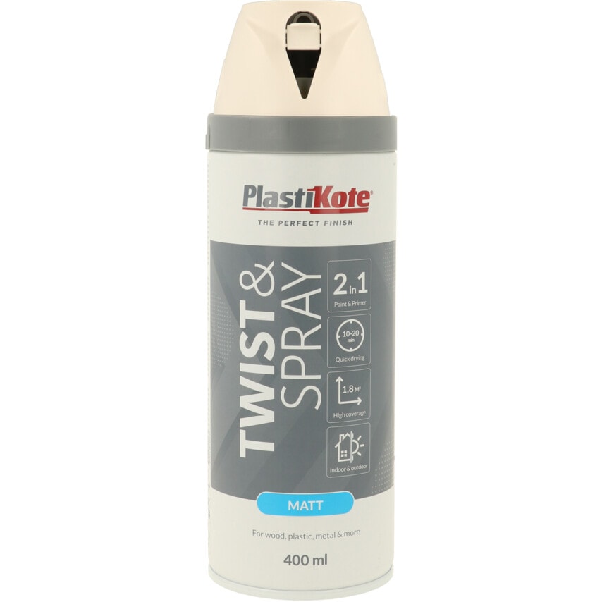 22101 Twist & Spray Satin White Aerosol Paint - 400ML