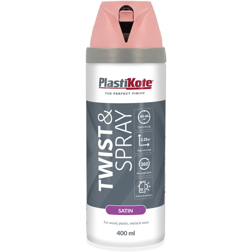 22107 Twist & Spray Satin Cameo Pink Aerosol Paint - 400ML