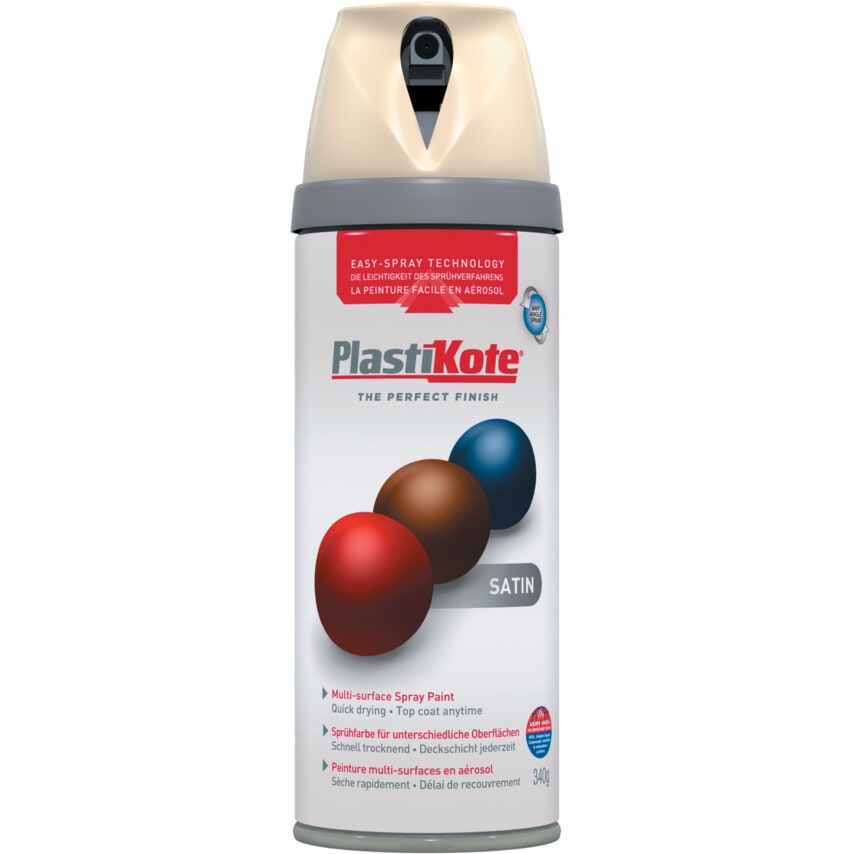22114 Twist & Spray Satin Grey Beige Aerosol Paint - 400ML