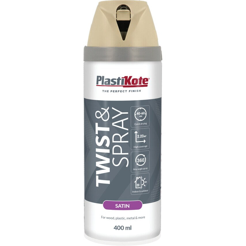 22123 Twist & Spray Satin Warm Grey Aerosol Paint - 400ML