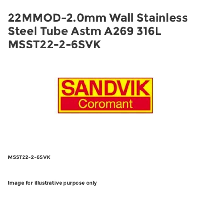 22MMOD-2.0mm Wall Stainless Steel Tube Astm A269 316L MSST22-2-6SVK