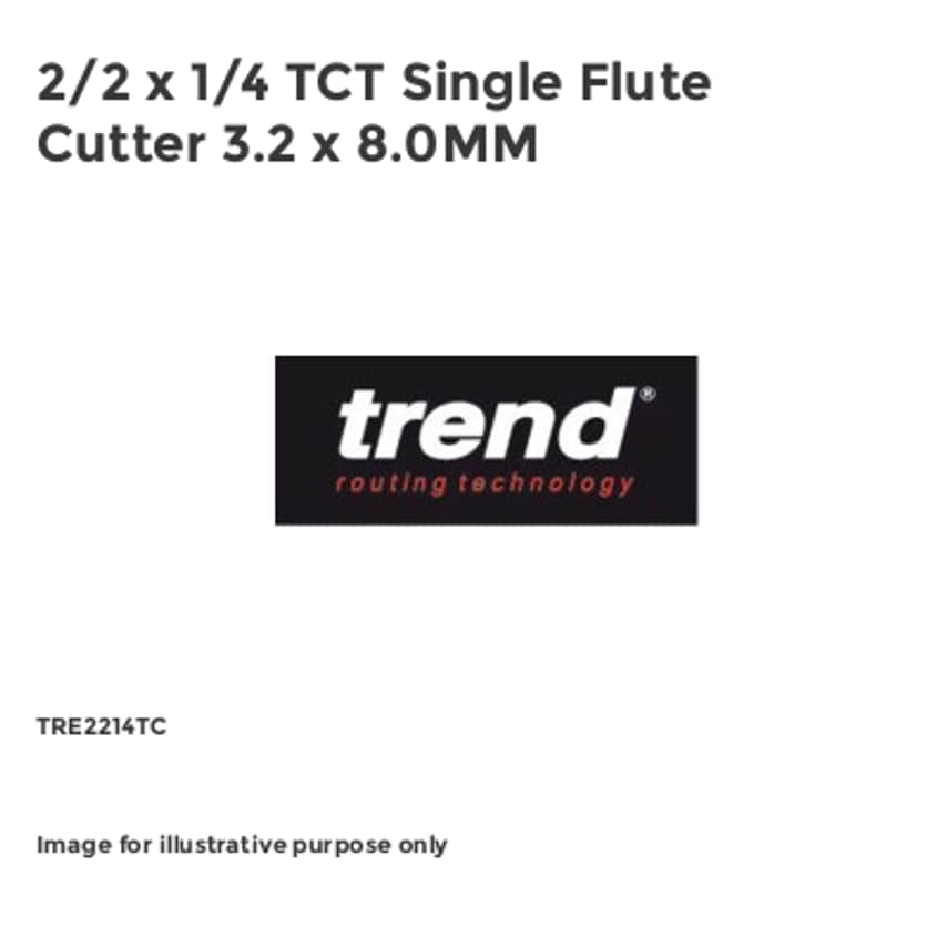 2/2 x 1/4 TCT Single Flute Cutter 3.2 x 8.0MM