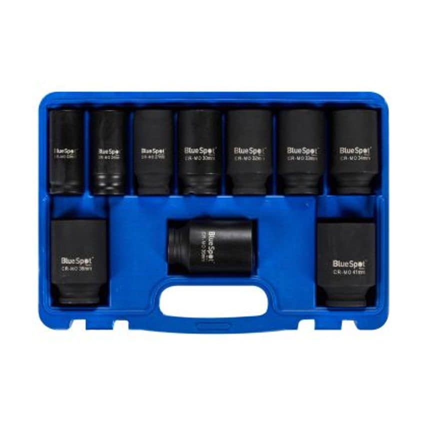 22mm-41mm 1/2" Metric Deep Impact Sockets  - 10 Piece