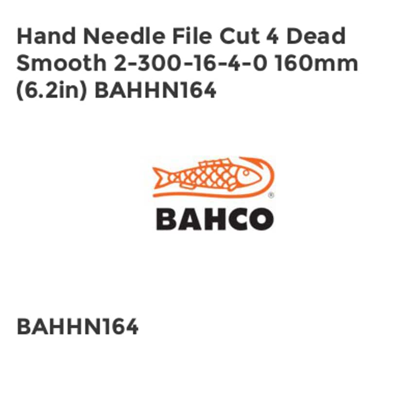 2-300-16-4-0 Hand Needle File Cut 4 Dead Smooth 160mm (6.2in) BAHHN164
