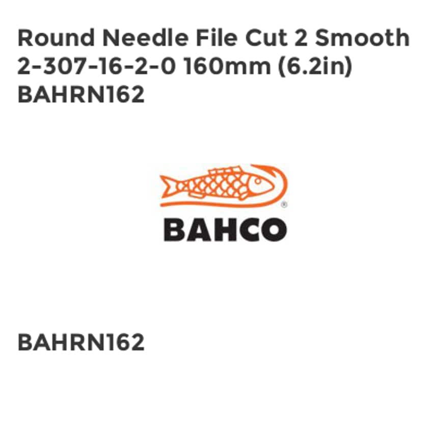 2-307-16-2-0 Round Needle File Cut 2 Smooth 160mm (6.2in) BAHRN162