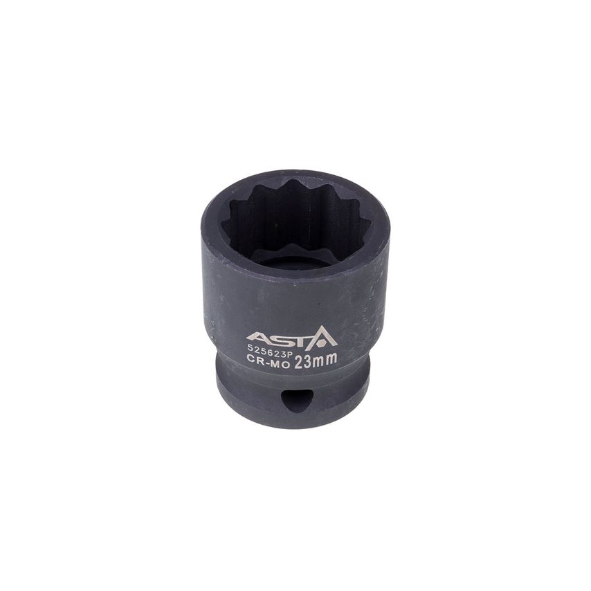 23mm 1/2" Drive Short Impact Socket 12 Point (12PT) Heavy Duty 38mm Length