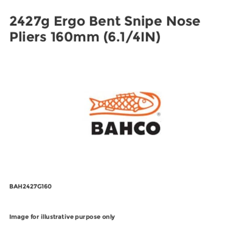 2427g Ergo Bent Snipe Nose Pliers 160mm (6.1/4IN) BAH2427G160