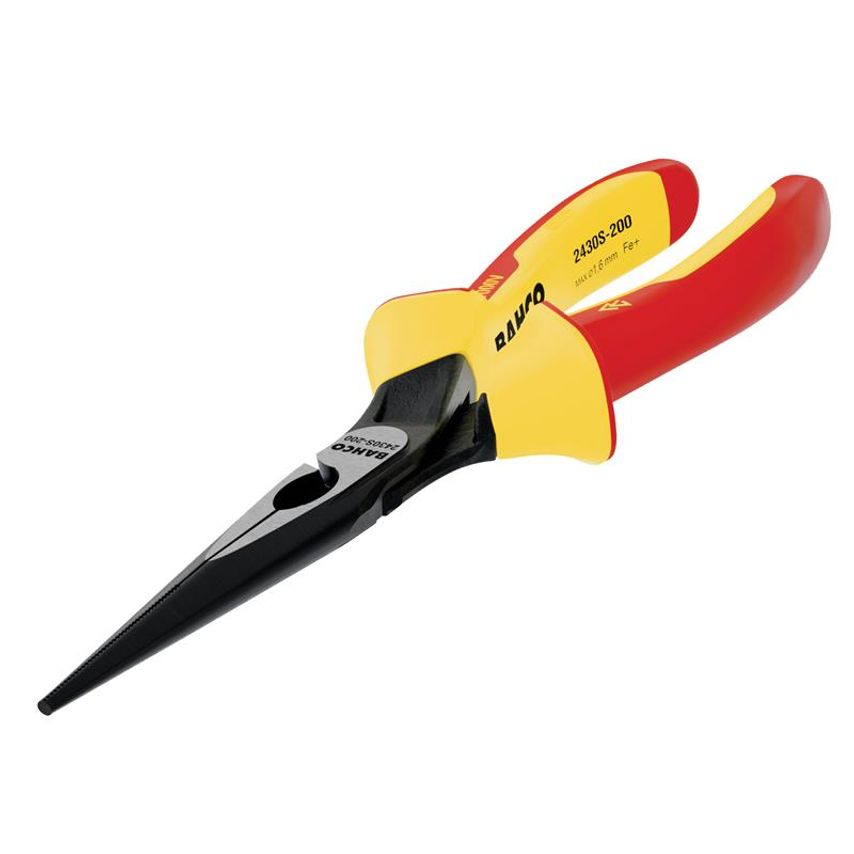 2430S ERGO Insulated Long Nose Pliers 200mm (8in) BAH2430S200