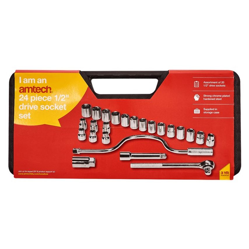 24 Piece 1/2" Socket Set