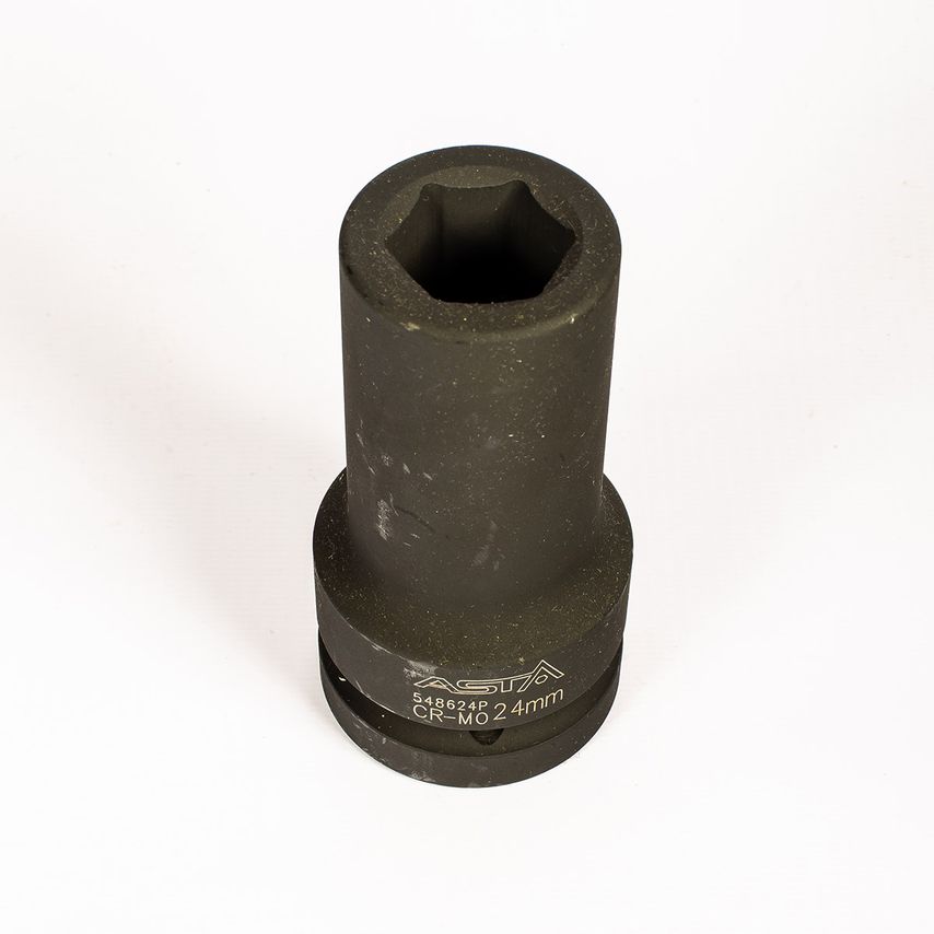 24mm 1" Drive Long/Deep Impact Socket 6 Point (6PT) Heavy Duty 108mm Long
