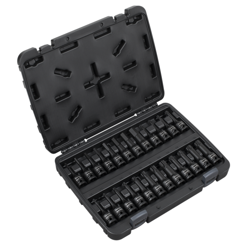 24pc 1/2"Sq Drive Hex/TRX-Star*/Spline Impact Socket Bit Set