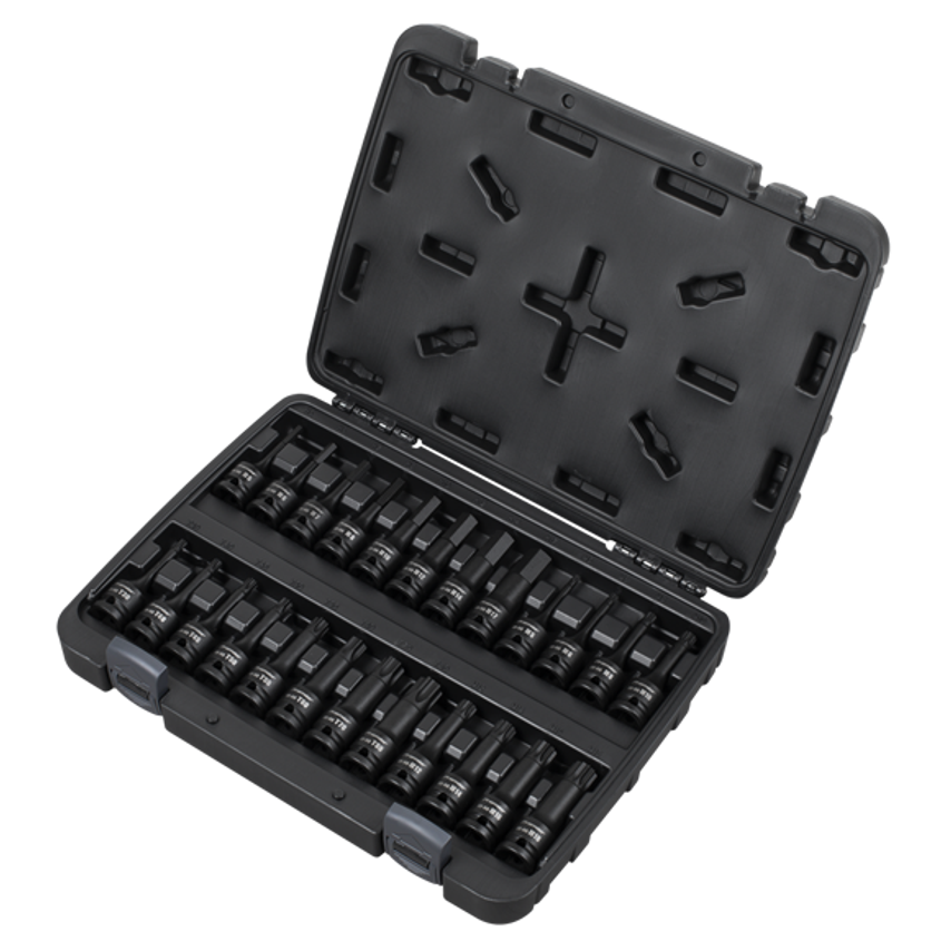 24pc 1/2"Sq Drive Hex/TRX-Star*/Spline Impact Socket Bit Set