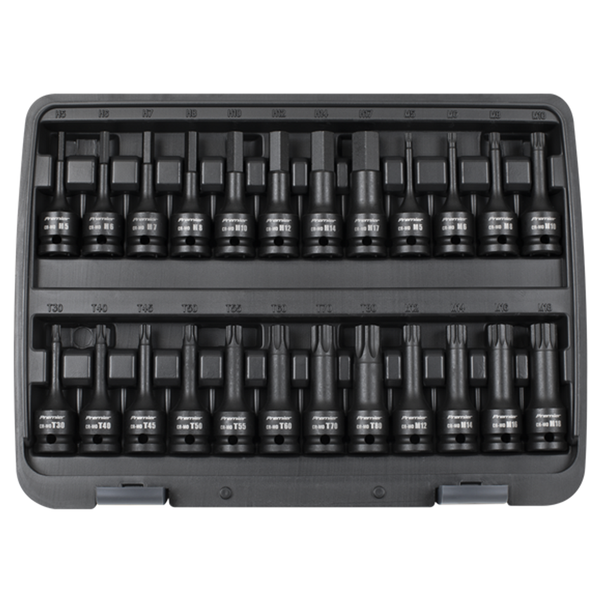 24pc 1/2"Sq Drive Hex/TRX-Star*/Spline Impact Socket Bit Set