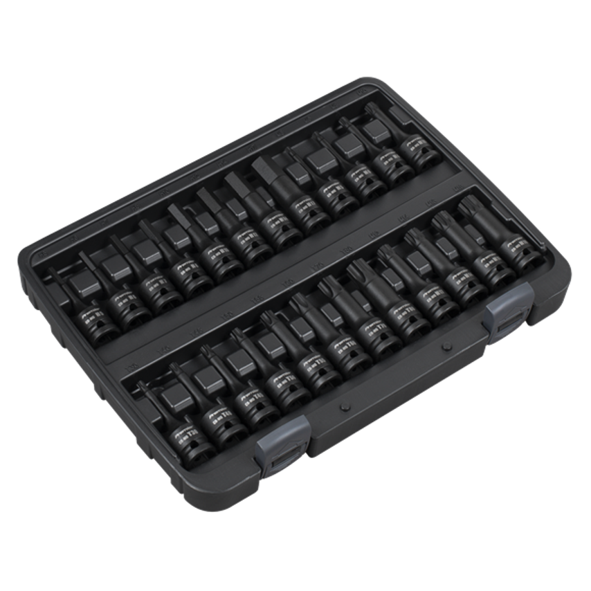 24pc 1/2"Sq Drive Hex/TRX-Star*/Spline Impact Socket Bit Set
