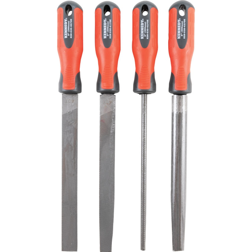 250MM (10'') 4 Piece Second Cut Engineers File Set with Handles