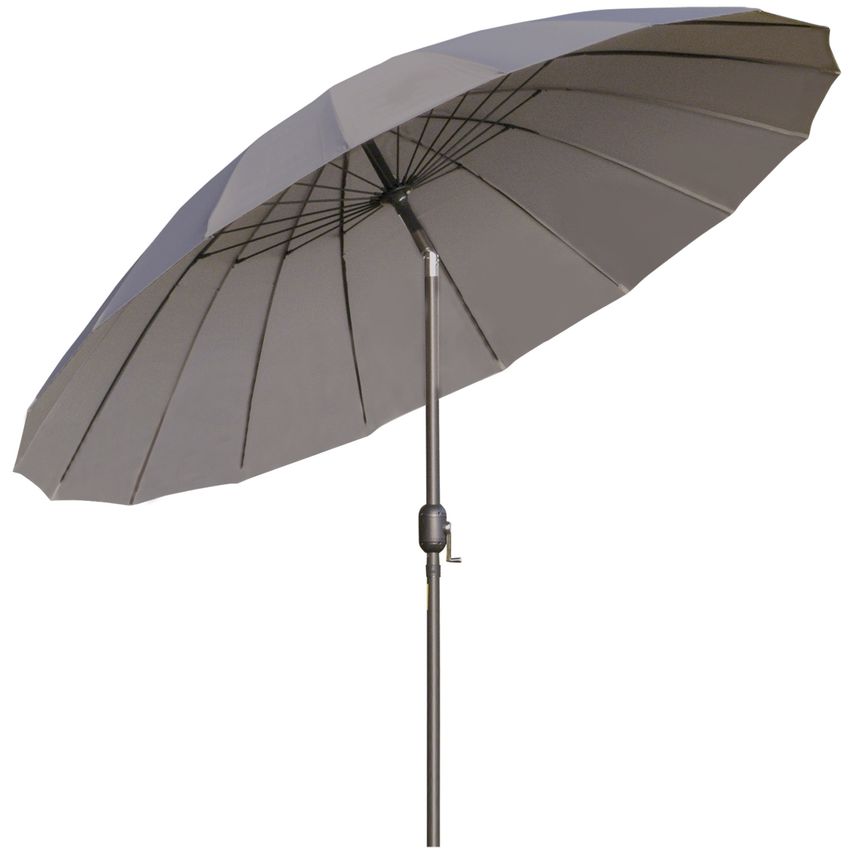 255cm Adjustable Parasol with 18 Sturdy Ribs Push Button Tilt Crank for Garden84D-103CG