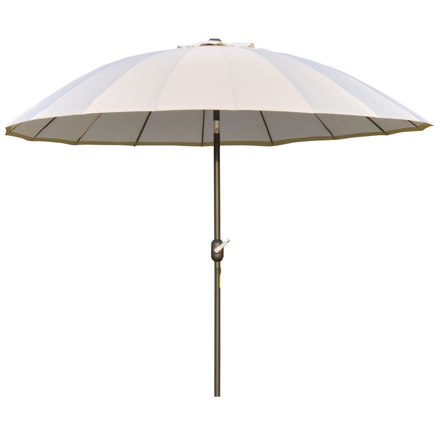 255cm Adjustable Parasol with 18 Sturdy Ribs Push Button Tilt Crank for Garden84D-103CW