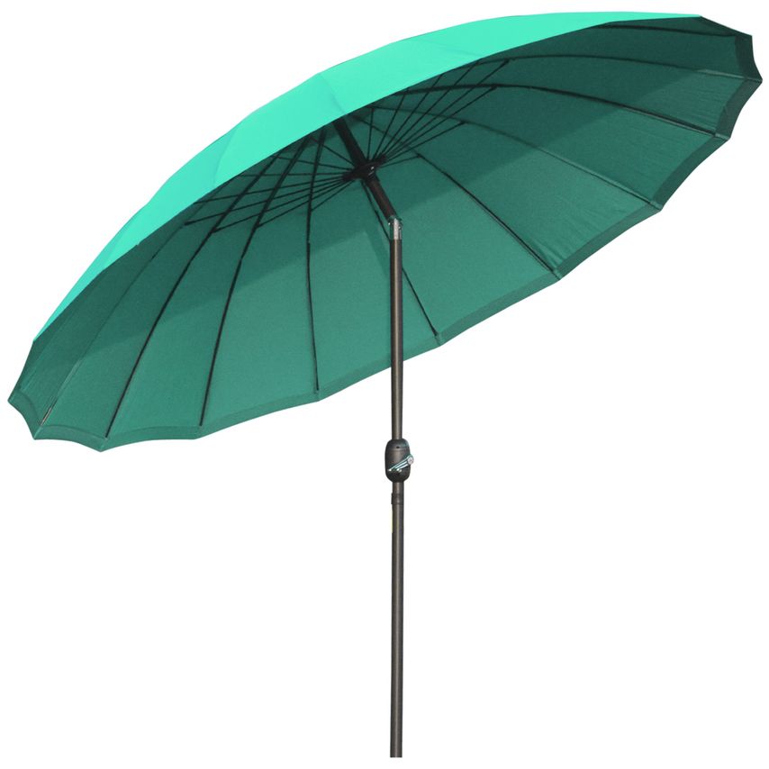 255cm Adjustable Parasol with 18 Sturdy Ribs Push Button Tilt Crank for Garden84D-103GN