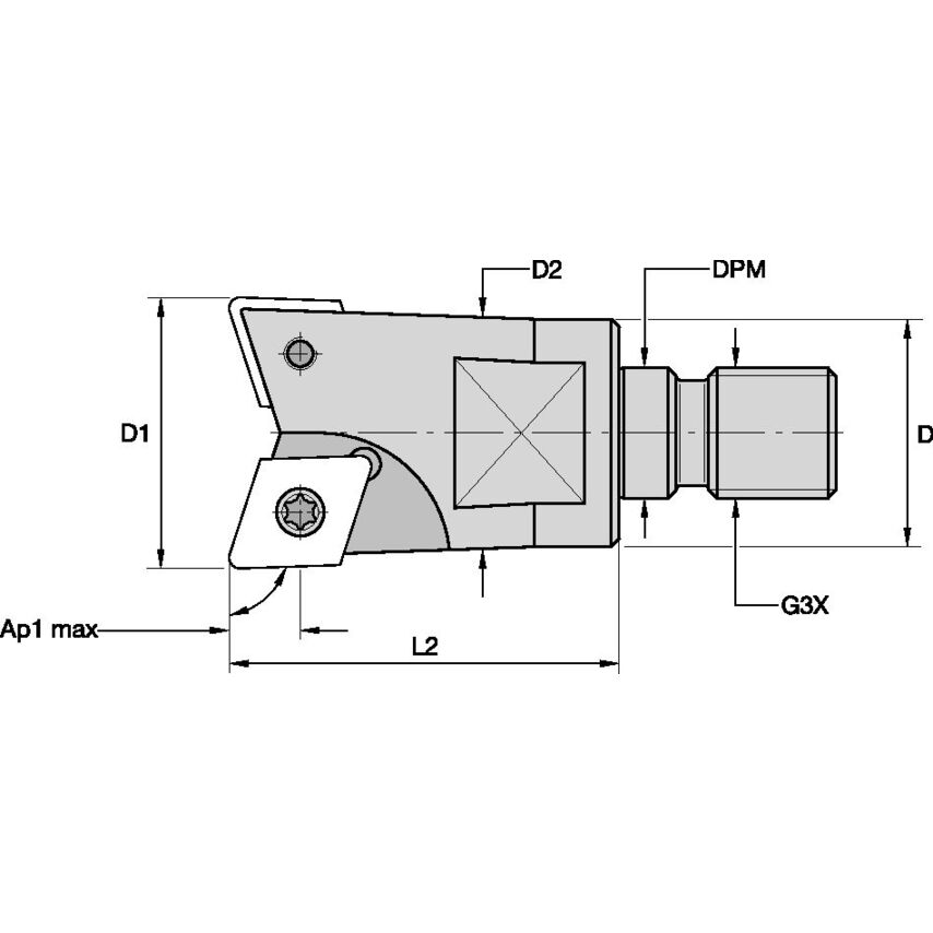 25Y02R036M12SXD10 Modular End Mill With Threaded