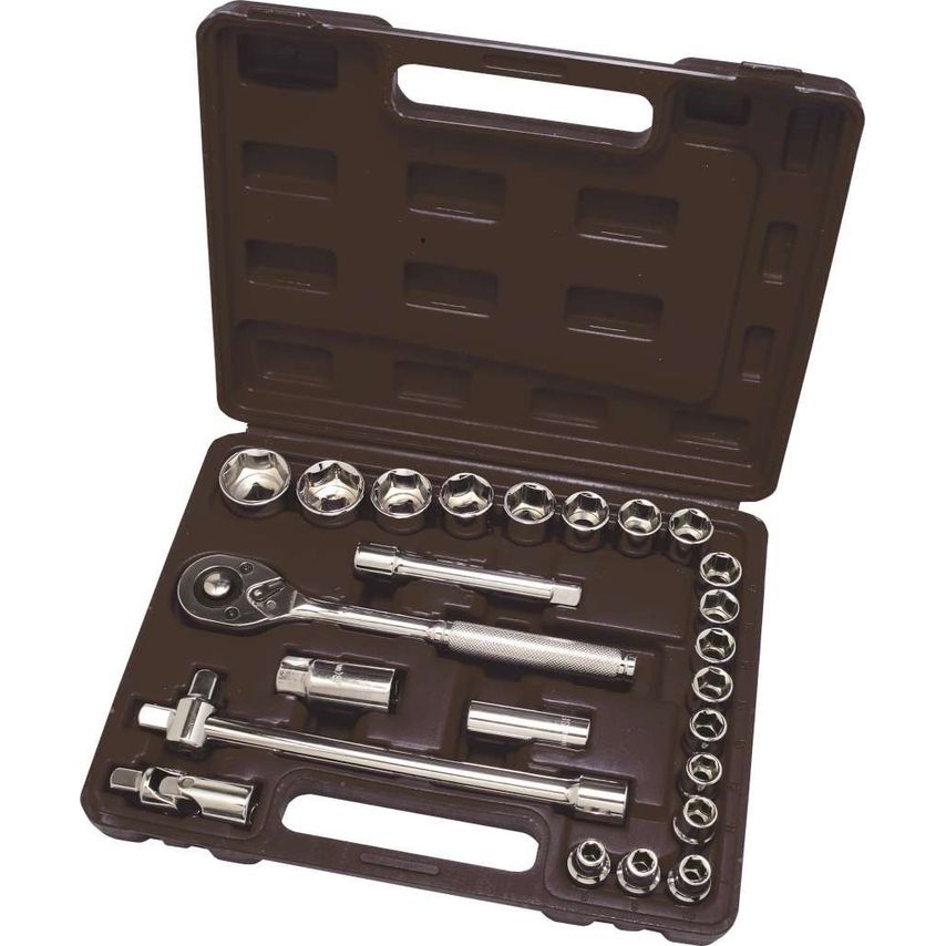 25 Piece 1/2" Drive Socket Set Metric