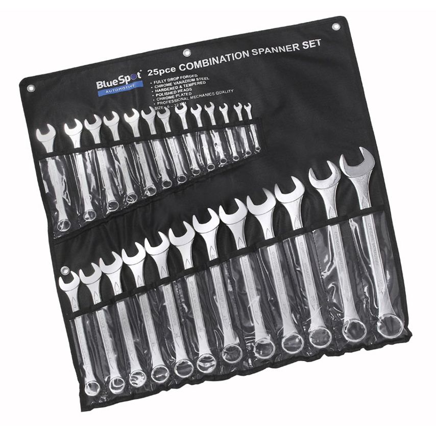 25 Piece Chrome Vanadium Metric Combination Spanner Set (6-32MM)