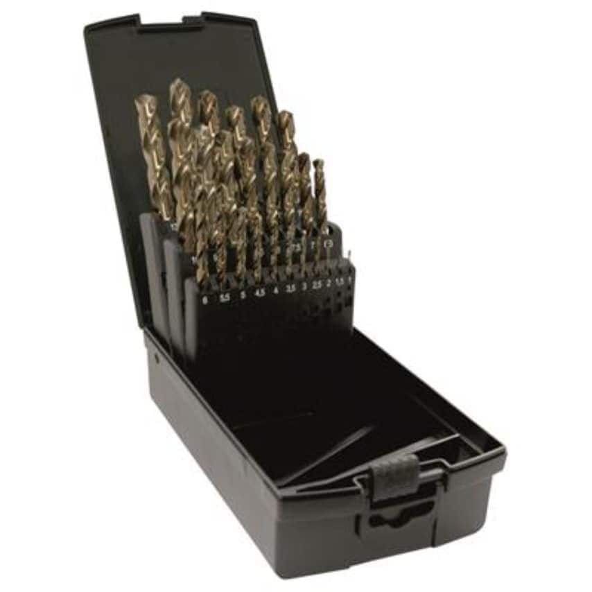 25 Piece HSS Tin Coated Twist Drill Set