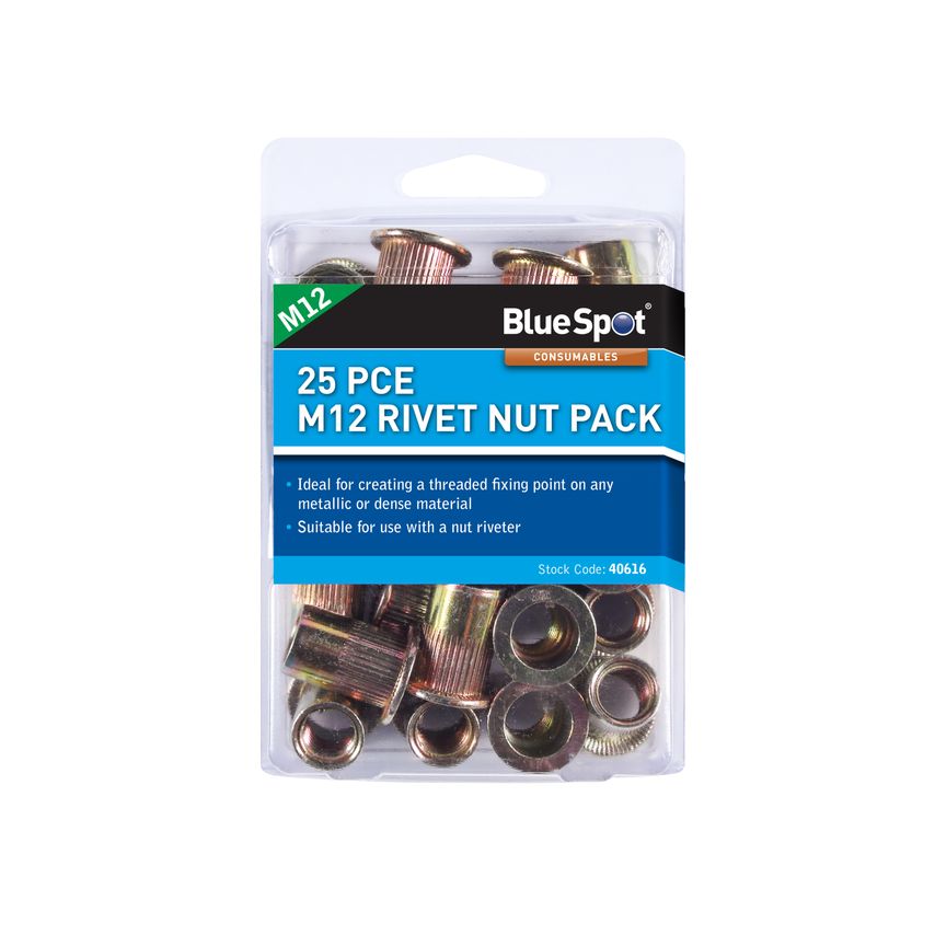 25 Piece M12 Rivet Nut Pack
