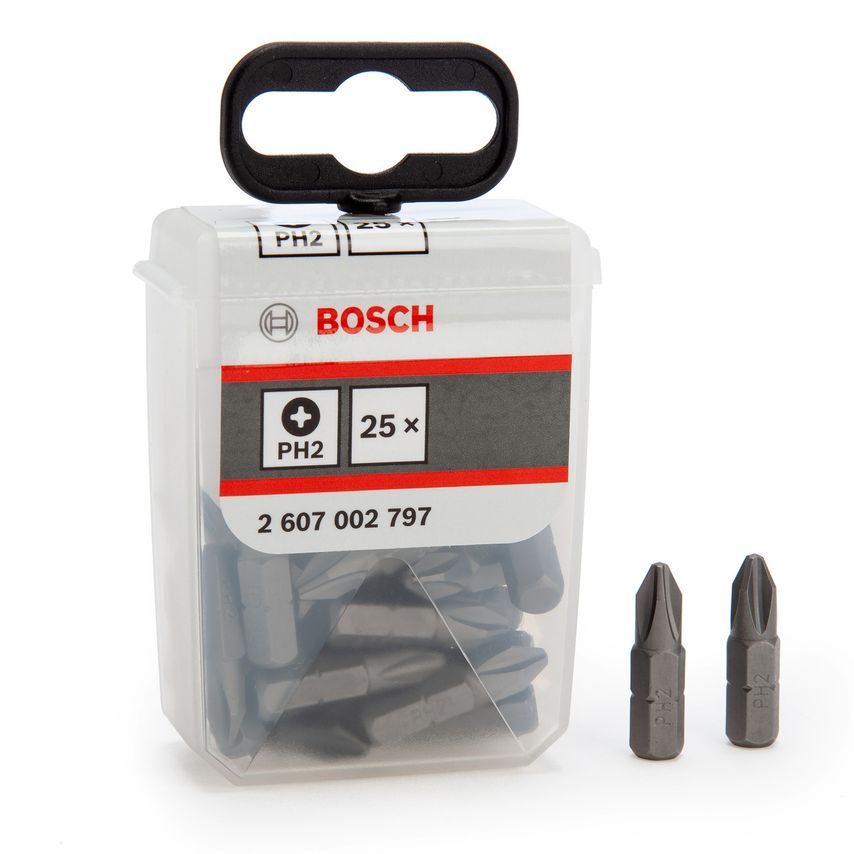 2607002797 PH2 Extra Hard Screwdriver Bits, Pack of 25