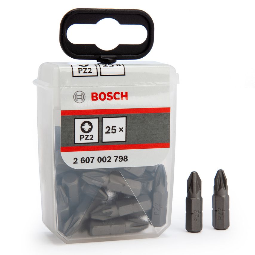 2607002798 PZ2 Extra Hard Screwdriver Bits, Pack of 25