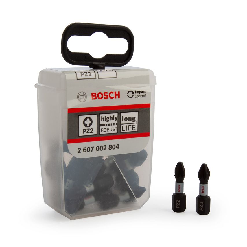 2607002804 Pozi 2 Impact Control Screwdriver Bits, Pack of 25