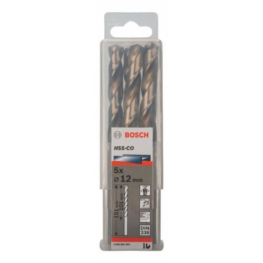 2608585903, Pack of 5 12 x 101 x 151mm HSS-Co Drill Bit DIN338